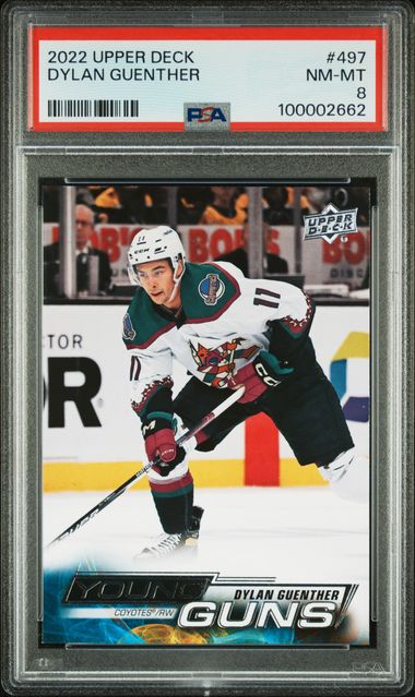 2022-23 Upper Deck #497 Dylan Guenther PSA 8 (Rookie)