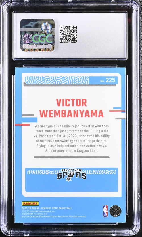 2023-24 Donruss Optic #225 Victor Wembanyama CGC 9 (Rookie)