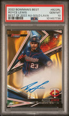 2022 Bowman's Best Best of '22 Autographs Gold Lava Refractors #B22RL Royce Lewis #03/75 PSA 10 (Rookie) | Eastridge Sports Cards