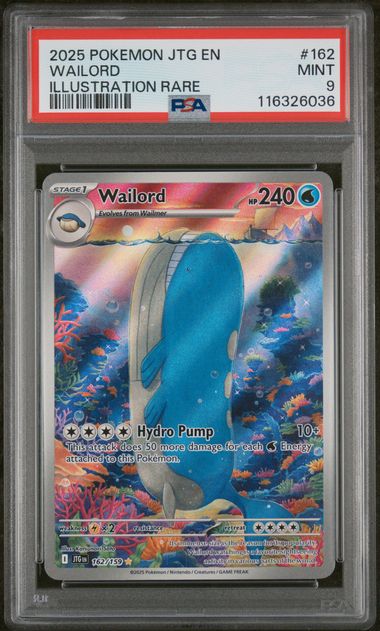 2025 Pokemon Journey Together #162 Wailord- Illustration Rare PSA 9