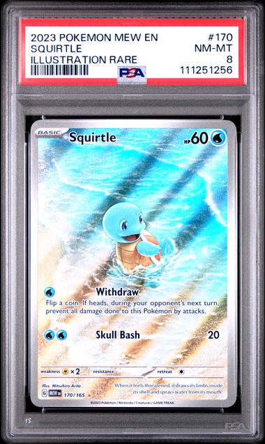 2023 Pokemon 151 #170 Squirtle- Illustration Rare PSA 8