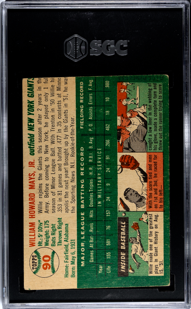 1954 Topps #90 Willie Mays SGC 1.5 | Eastridge Sports Cards