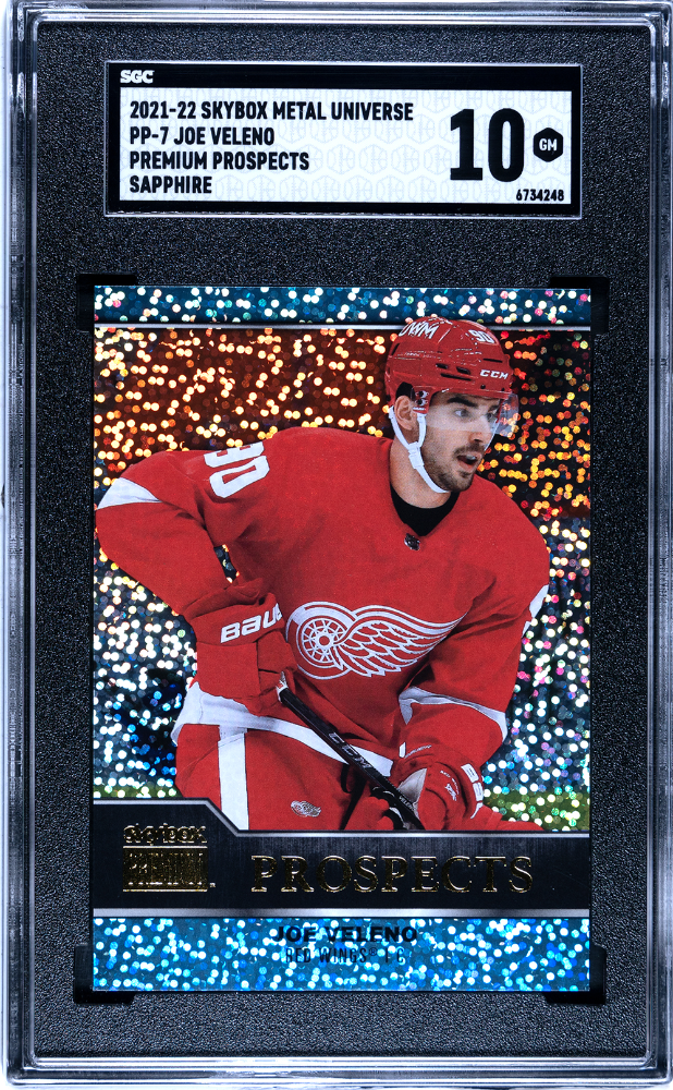 2021-22 Skybox Metal Universe Premium Prospects Sapphire #PP-7 Joe Veleno SGC 10 (Rookie)