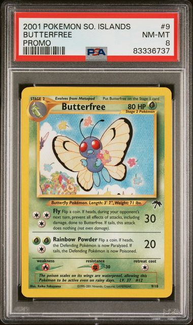 2001 Pokemon Southern Islands Promo #9 Butterfree PSA 8