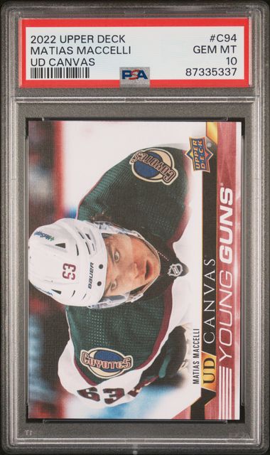 2022-23 Upper Deck Canvas #C94 Matias Maccelli PSA 10 (Rookie)
