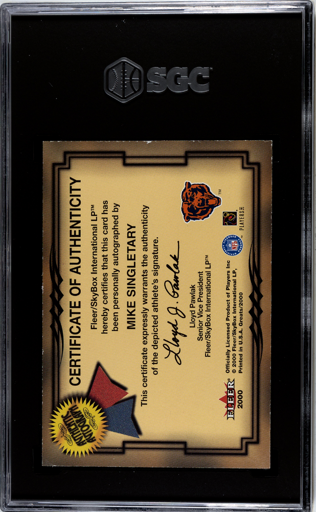 2000 Greats of the Game Autographs Mike Singletary SGC 7 | Eastridge Sports Cards