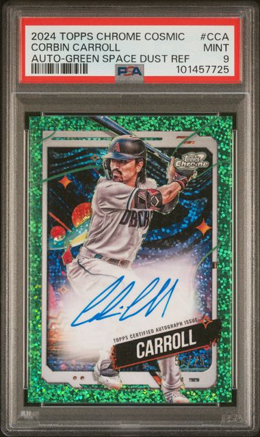 2024 Topps Chrome Cosmic Autographs Green Space Dust Refractor #CCA Corbin Carroll #54/75 PSA 9 | Eastridge Sports Cards