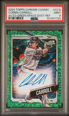 2024 Topps Chrome Cosmic Autographs Green Space Dust Refractor #CCA Corbin Carroll #54/75 PSA 9 | Eastridge Sports Cards
