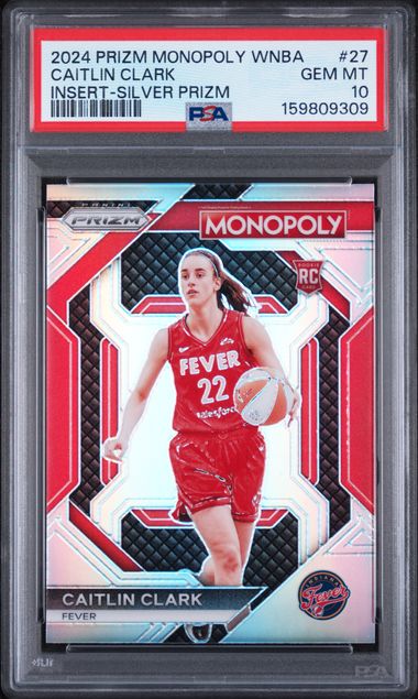 2024 Panini Prizm Monopoly WNBA Insert Silver Prizm #27 Caitlin Clark PSA 10 (Rookie)