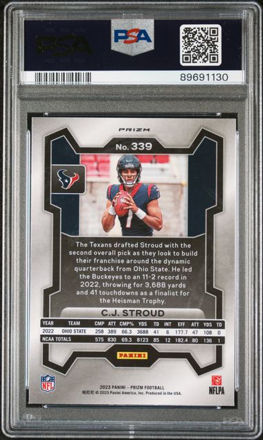 2023 Panini Prizm Silver Prizm #339 CJ Stroud PSA 9 (Rookie)