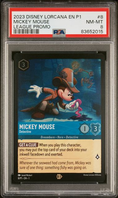2023 Disney Lorcana League Promo #8 Mickey Mouse - Detective PSA 8