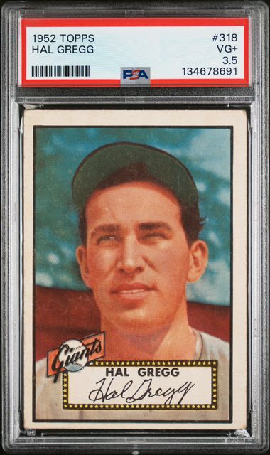 1952 Topps #318 Hal Gregg PSA 3.5