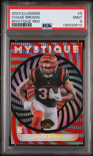 2023 Panini Illusions Mystique Red #5 Chase Brown #077/199 PSA 9 (Rookie)