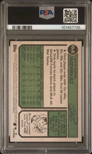 2023 Topps Heritage Real One Autographs #ROAJRZ Julio Rodriguez PSA 9