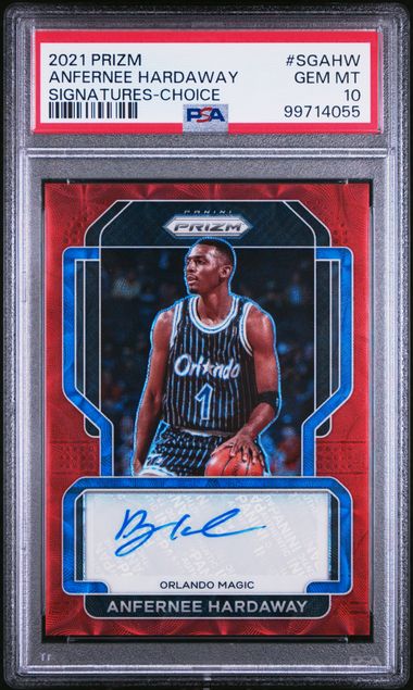 2021-22 Panini Prizm Signatures Choice Prizm #SGAHW Anfernee Hardaway PSA 10