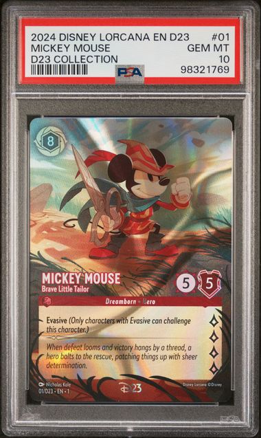 2024 Disney Lorcana D23 Collection #01 Mickey Mouse - Brave Little Tailor PSA 10