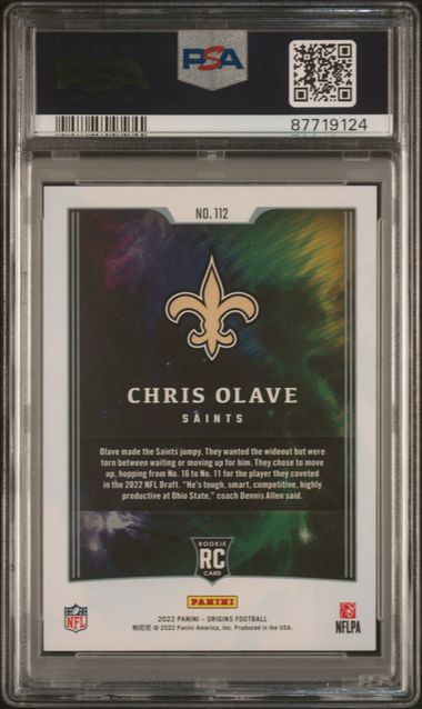 2022 Panini Origins Turquoise #112 Chris Olave #02/25 PSA 9 (Rookie) | Eastridge Sports Cards