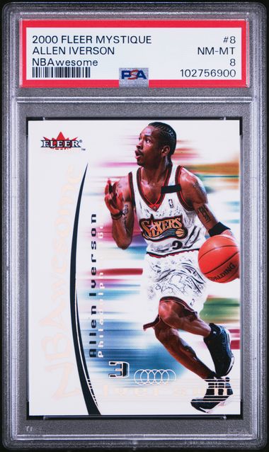 2000-01 Fleer Mystique NBAwesome #8 Allen Iverson PSA 8