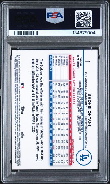 2024 Topps Chrome Big Apple Refractor #1 Shohei Ohtani PSA 9
