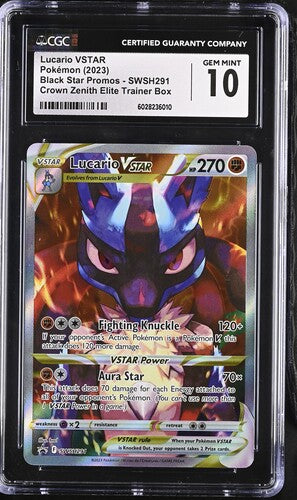2023 Pokemon Crown Zenith ETB Promo #SWSH291 Lucario VSTAR CGC 10