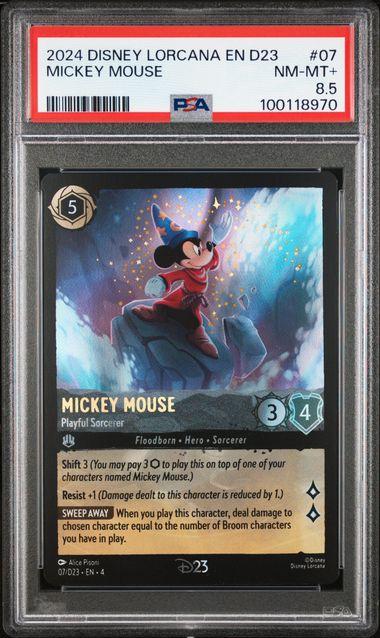 2024 Disney Lorcana D23 Collection #07 Mickey Mouse - Playful Sorcerer PSA 8.5