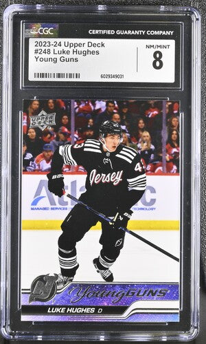2023-24 Upper Deck #248 Luke Hughes CGC 8 (Rookie)