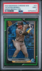 2024 Bowman Chrome Mega Box Green Refractors #27 Jackson Merrill #15/99 PSA 9 (Rookie) | Eastridge Sports Cards