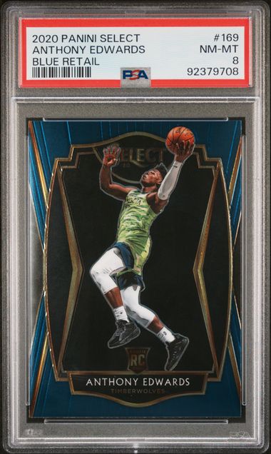 2020-21 Panini Select Blue Retail #169 Anthony Edwards PSA 8 (Rookie)