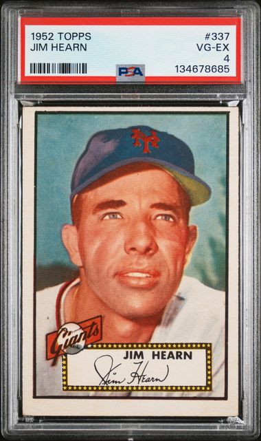 1952 Topps #337 Jim Hearn PSA 4