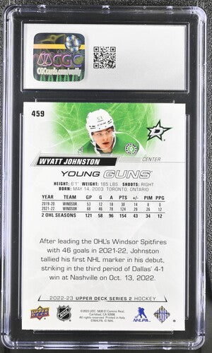 2022-23 Upper Deck #459 Wyatt Johnton CGC 10 (Rookie)
