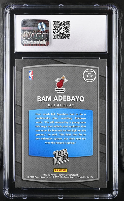 2017-18 Donruss #187 Bam Adebayo CGC 10 (Rookie)