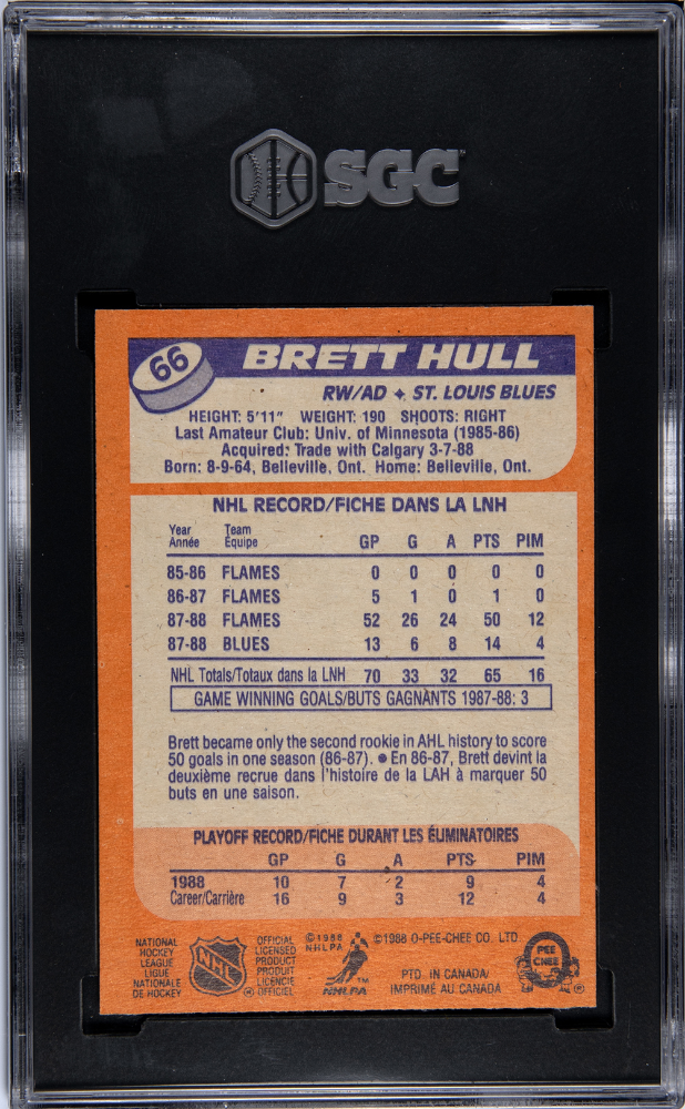 1988-89 O-Pee-Chee #66 Brett Hull SGC 8 (Rookie) | Eastridge Sports Cards