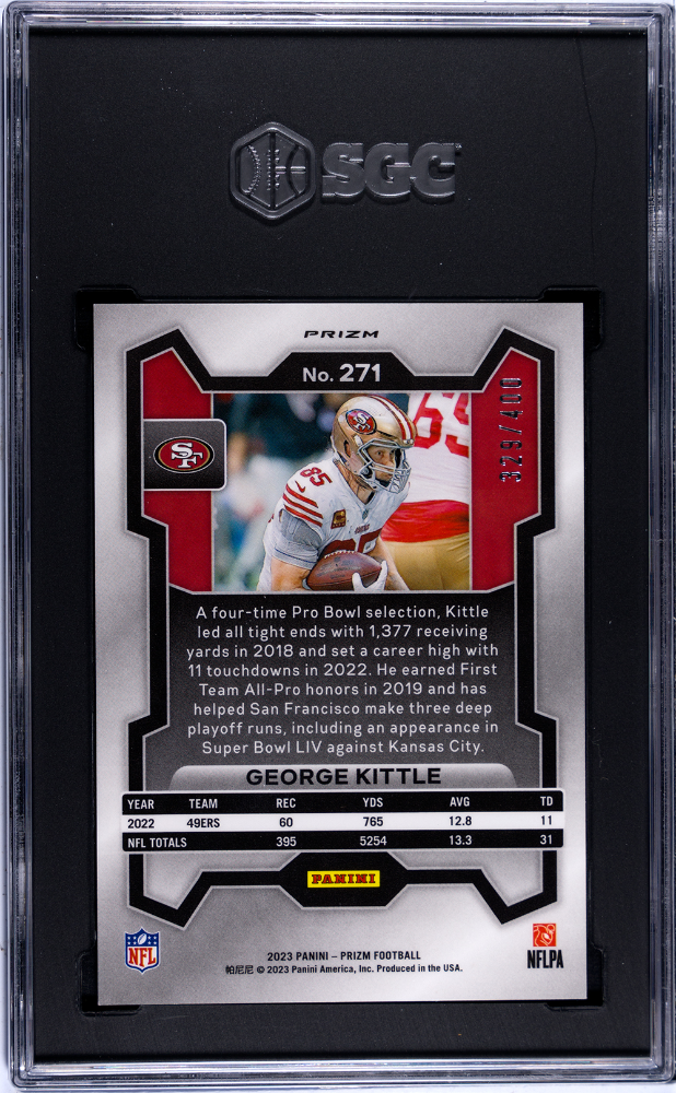 2023 Panini Prizm Pandora Prizm #271 George Kittle #329/400 SGC 10