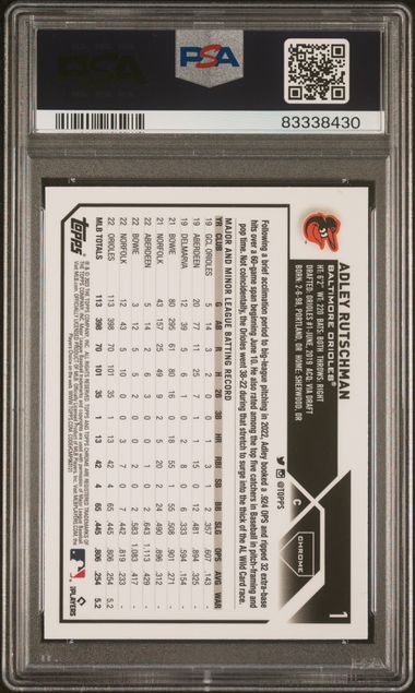 2023 Topps Chrome X-Fractor #1 Adley Rutschman PSA 10 (Rookie)