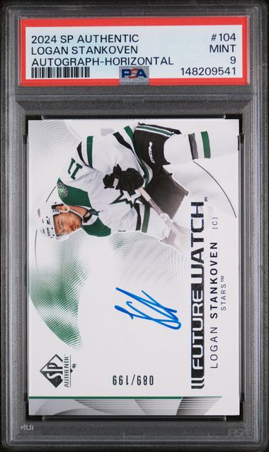 2024-25 SP Authentic Horizontal Autograph #104 Logan Stankoven #089/199 PSA 9 (Rookie)