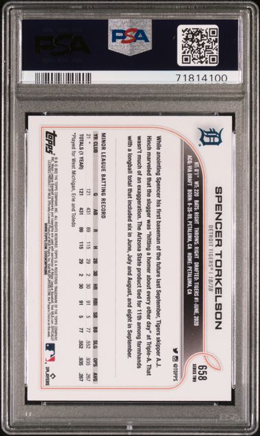 2022 Topps Image Variation SP #658 Spence Torkelson PSA 10 (Rookie)