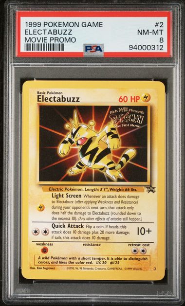 1999 Pokemon Movie Promo #2 Electabuzz PSA 8