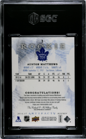 2016-17 UD Artifacts Materials #I Auston Matthews #56/399 SGC 9 (Rookie)