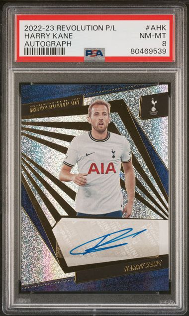 2022-23 Panini Revolution Premier League Auto #AHK Harry Kane PSA 8