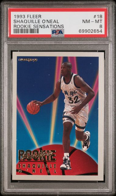 1993-94 Fleer Rookie Sensations #18 Shaquile O'Neal PSA 8