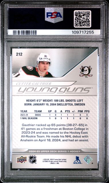 2024-25 Upper Deck #212 Cutter Gauthier PSA 9 (Rookie)