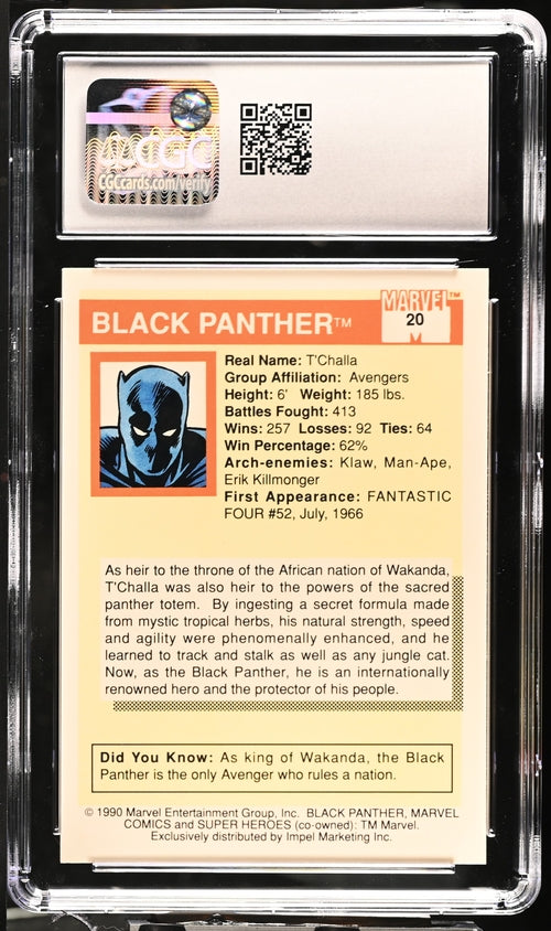 1990 Impel Marvel Universe Series 1 #20 Black Panther CGC 7.5