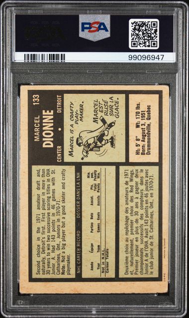1971-72 O-Pee-Chee #133 Marcel Dionne PSA 2 (Rookie)