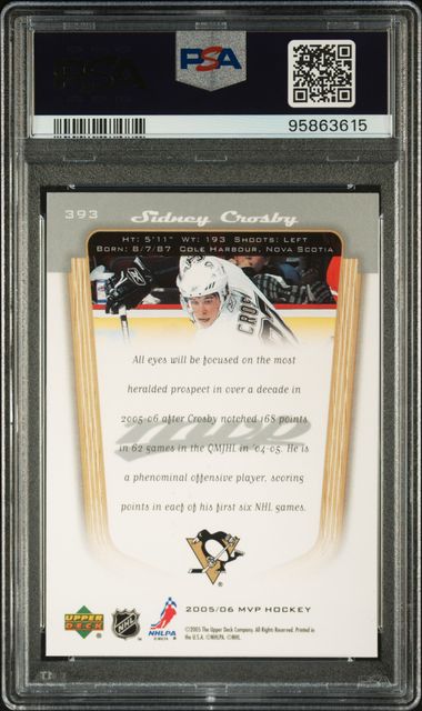 2005-06 Upper Deck MVP #393 Sidney Crosby PSA 10 (Rookie) | Eastridge Sports Cards