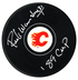 Rick Wamsley Autographed Calgary Flames Stanley Cup Inscribed Puck (COJO Sports)