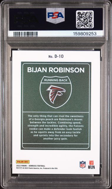 2023 Donruss Downtown! #D10 Bijan Robinson PSA 9 (Rookie)