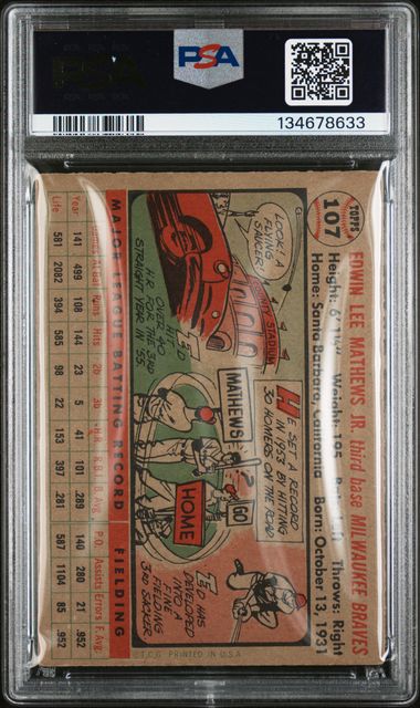 1956 Topps Gray Back #107 Ed Mathews PSA 4
