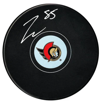 Jake Sanderson Autographed Ottawa Senators Puck (COJO Sports)