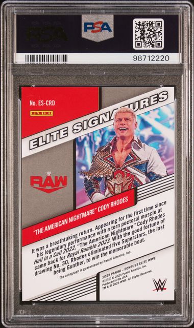 2023 Donruss Elite WWE Elite Signatures Green #ESCRD "The American Nightmare" Cody Rhodes PSA 9 | Eastridge Sports Cards