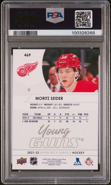 2021-22 Upper Deck #469 Moritz Seider PSA 9 (Rookie)